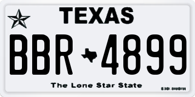 TX license plate BBR4899