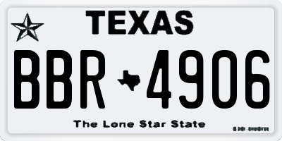 TX license plate BBR4906