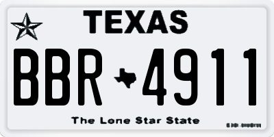 TX license plate BBR4911