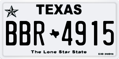 TX license plate BBR4915