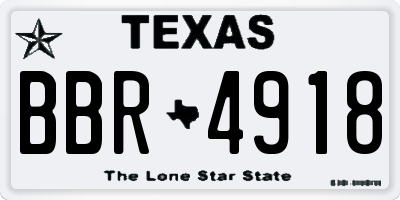 TX license plate BBR4918