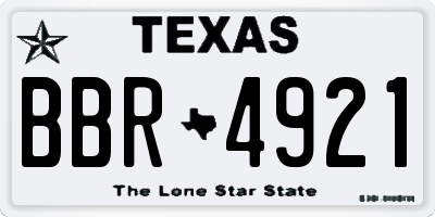TX license plate BBR4921