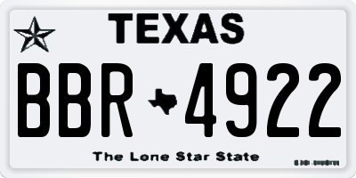 TX license plate BBR4922