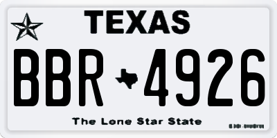 TX license plate BBR4926