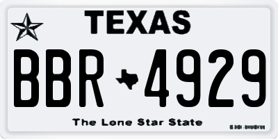 TX license plate BBR4929
