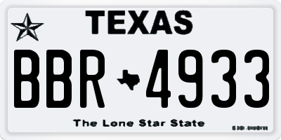 TX license plate BBR4933