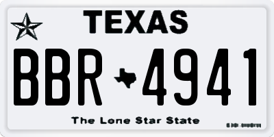 TX license plate BBR4941