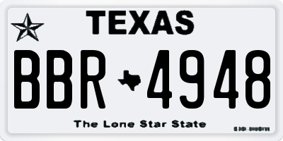 TX license plate BBR4948