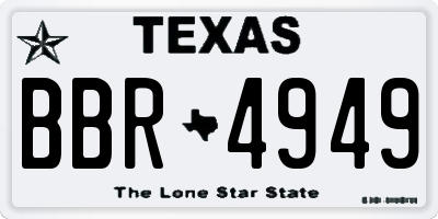 TX license plate BBR4949