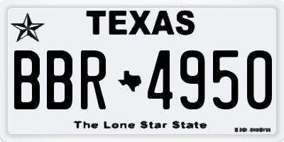 TX license plate BBR4950
