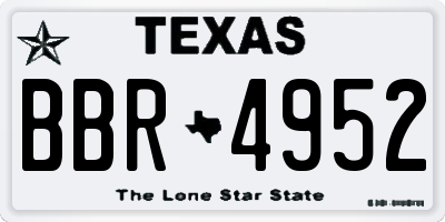 TX license plate BBR4952