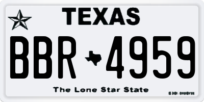 TX license plate BBR4959