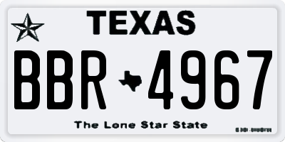 TX license plate BBR4967