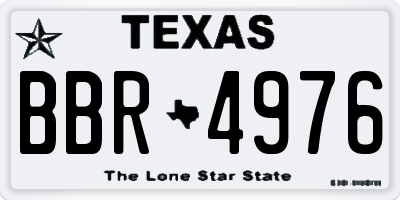 TX license plate BBR4976
