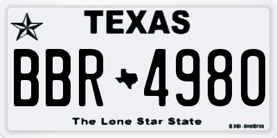 TX license plate BBR4980