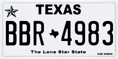 TX license plate BBR4983