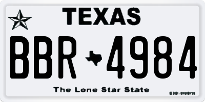 TX license plate BBR4984