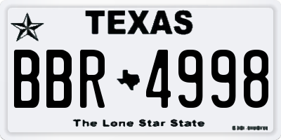 TX license plate BBR4998