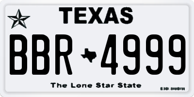 TX license plate BBR4999