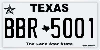 TX license plate BBR5001