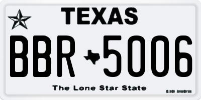 TX license plate BBR5006