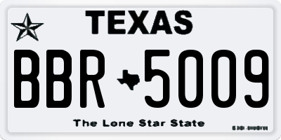 TX license plate BBR5009