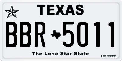 TX license plate BBR5011