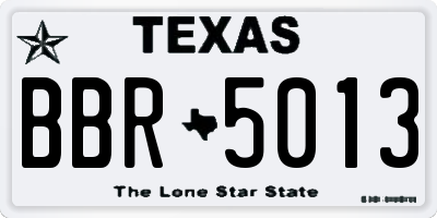 TX license plate BBR5013