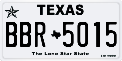 TX license plate BBR5015