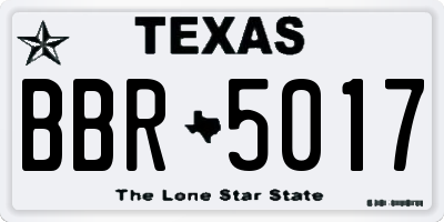 TX license plate BBR5017