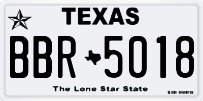 TX license plate BBR5018