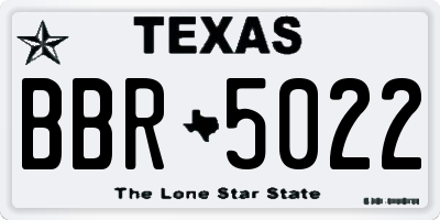 TX license plate BBR5022