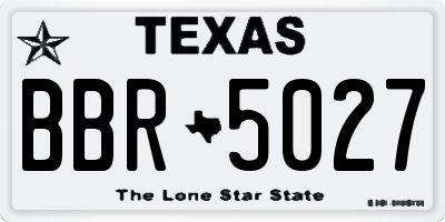TX license plate BBR5027