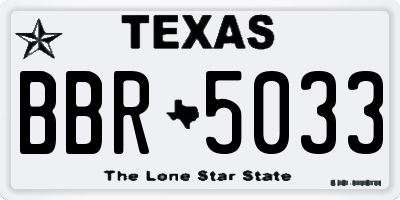 TX license plate BBR5033