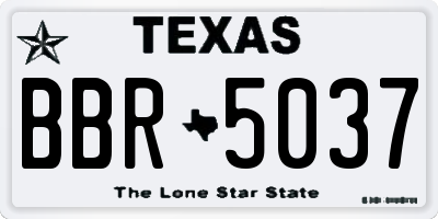 TX license plate BBR5037