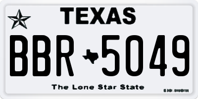 TX license plate BBR5049