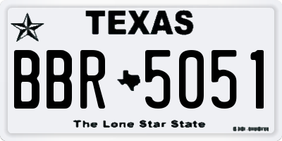 TX license plate BBR5051