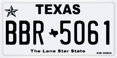 TX license plate BBR5061