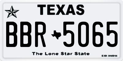 TX license plate BBR5065