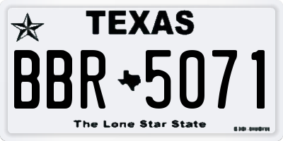 TX license plate BBR5071
