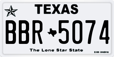 TX license plate BBR5074