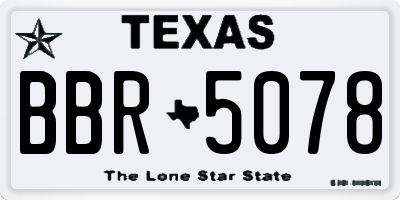 TX license plate BBR5078