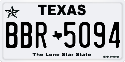 TX license plate BBR5094