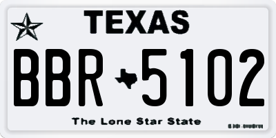 TX license plate BBR5102