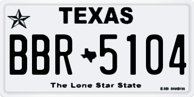 TX license plate BBR5104
