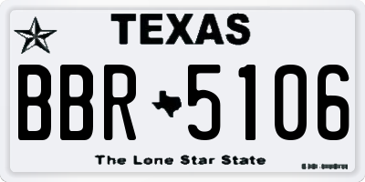 TX license plate BBR5106