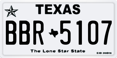 TX license plate BBR5107