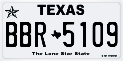 TX license plate BBR5109
