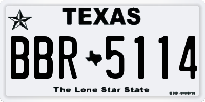 TX license plate BBR5114