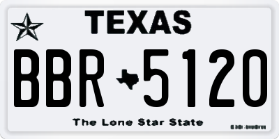 TX license plate BBR5120